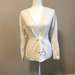 NWT Banana Republic V-neck White Wrap Sweater